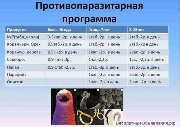 Натурпродукты для антипаразитарки