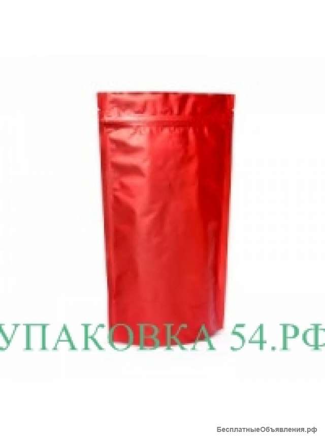 Пакет дой-пак металлизированный красный матовый 14*20,5 см