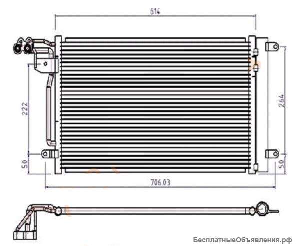 Rapid 12- Радиатор кондиционера 6R0820411D для Рапид
