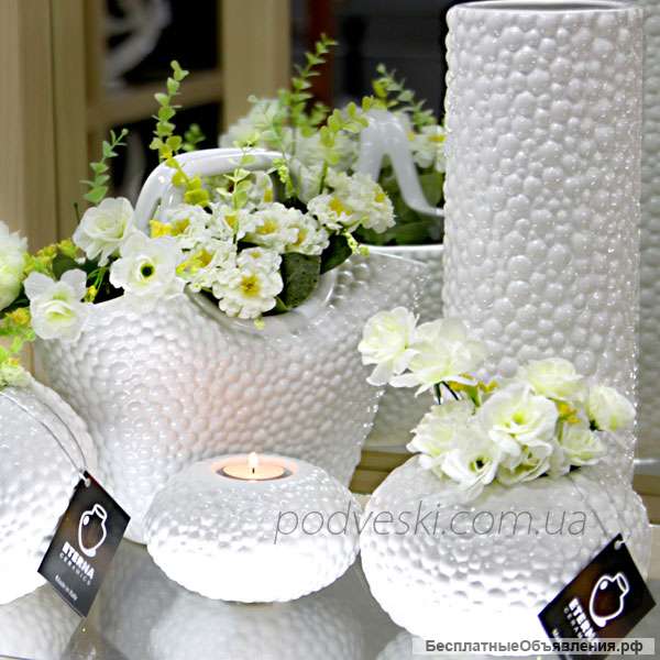 Керамические вазы и подсвечники коллекции Этна от украинского производителя