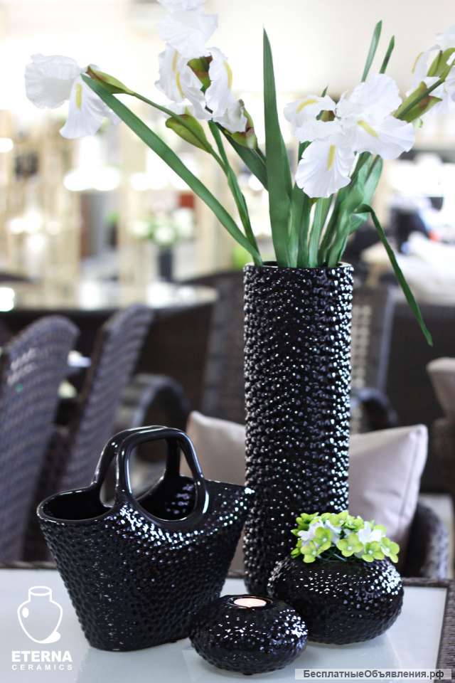 Керамические вазы и подсвечники коллекции Этна от украинского производителя