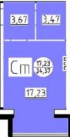 Студия 24,37 кв.м ул.Парижская