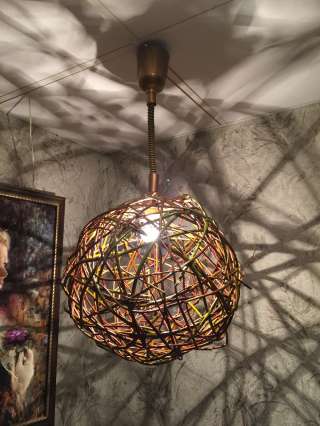 Светильник шар плетёный