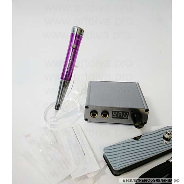 Перманентная машинка Kanagawa Ultra для татуажа с блоком питания Power