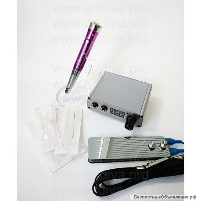 Перманентная машинка Kanagawa Ultra для татуажа с блоком питания Power