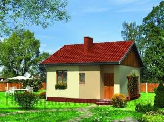 Одноэтажный дом из кирпича 6 на 7 м с гостиной-студией