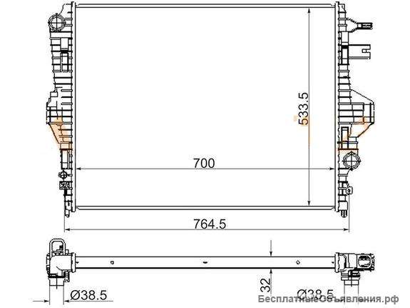Touareg 11- Радиатор 7P0121253A для Туарег