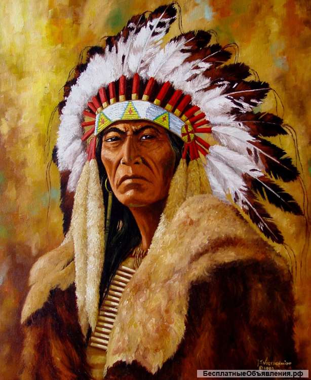 Портрет вождя племени индейцев гуронов