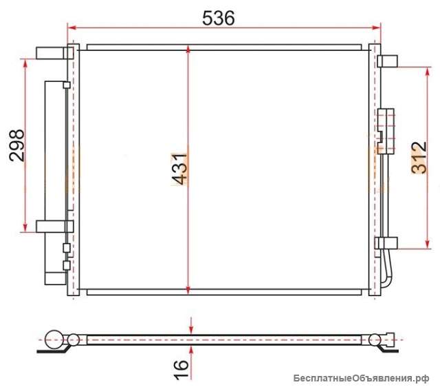 Santa fe 13- Радиатор кондиционера 2.2D 976062W000 для Санта фе
