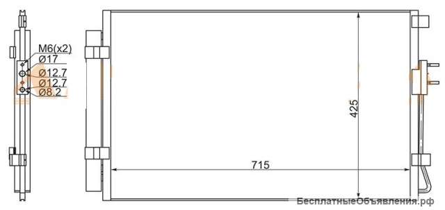 Santa fe 13- Радиатор кондиционера 976062W500 для Санта фе