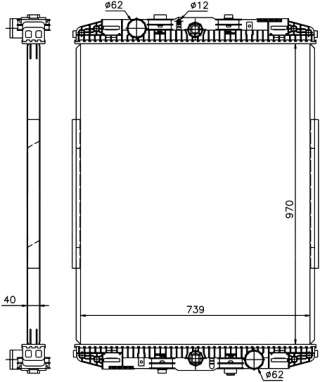 DAF Радиатор охлаждения двигателя для грузовика F95 TRUCK 87-97 DF0002, 0076449, 1288560 для даф