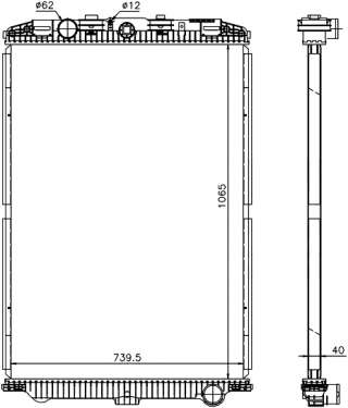 DAF Радиатор охлаждения двигателя для грузовика XF105 /GINAF X-SERIES 05- DF0003, 1692332, 1861737 д