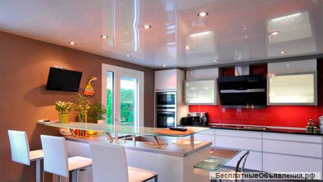 Глянцевые потоки. Натяжные потолки