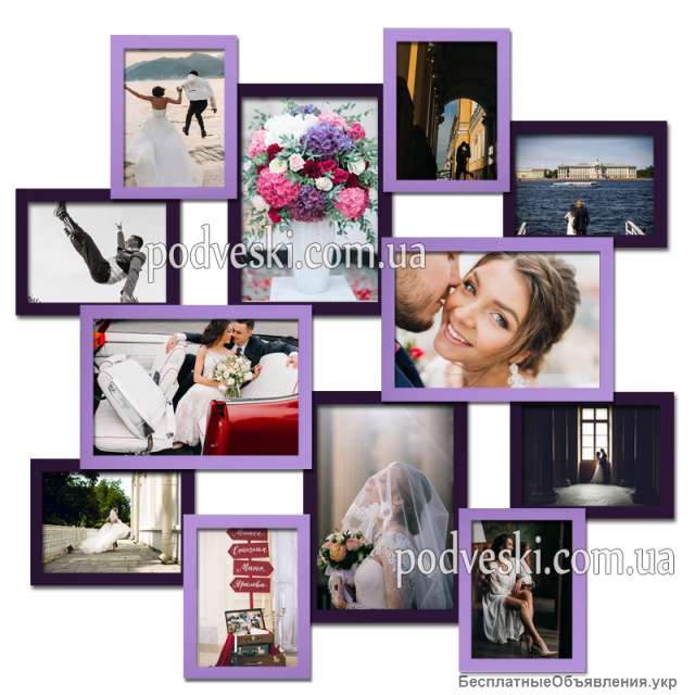 Деревянный коллаж на 12 больших больших фото