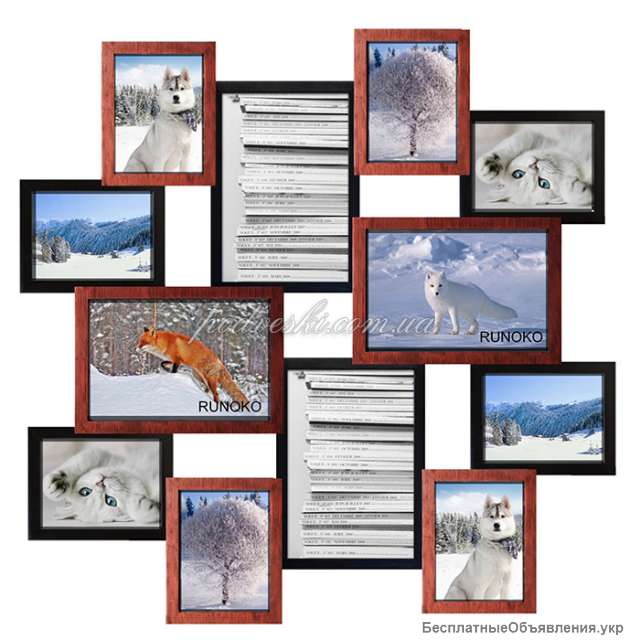 Деревянный коллаж на 12 больших больших фото