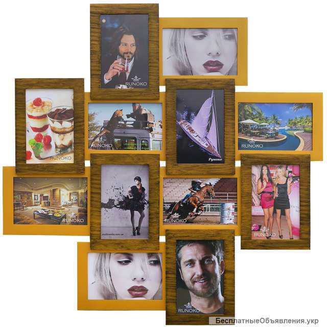 Деревянный коллаж на 12 больших больших фото