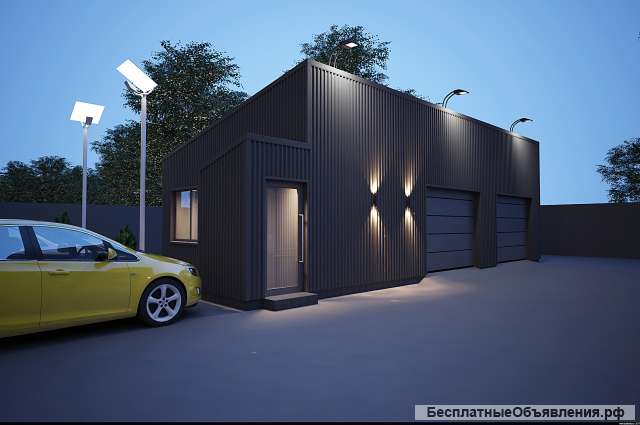 Гараж под ключ из сэндвич панелей
