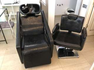 Мойка для мытья волос с раковиной – есть 2 кресла парикмахера той же коллекции