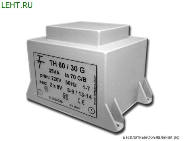 Малогабаритные трансформаторы для печатных плат ТН 60/30 G