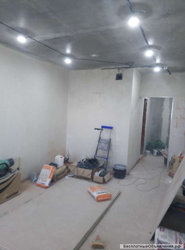 Отделочные работы, электромонтаж