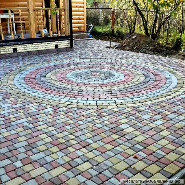 Брусчатка вибропресованая 200*100*60, римский камень-микс