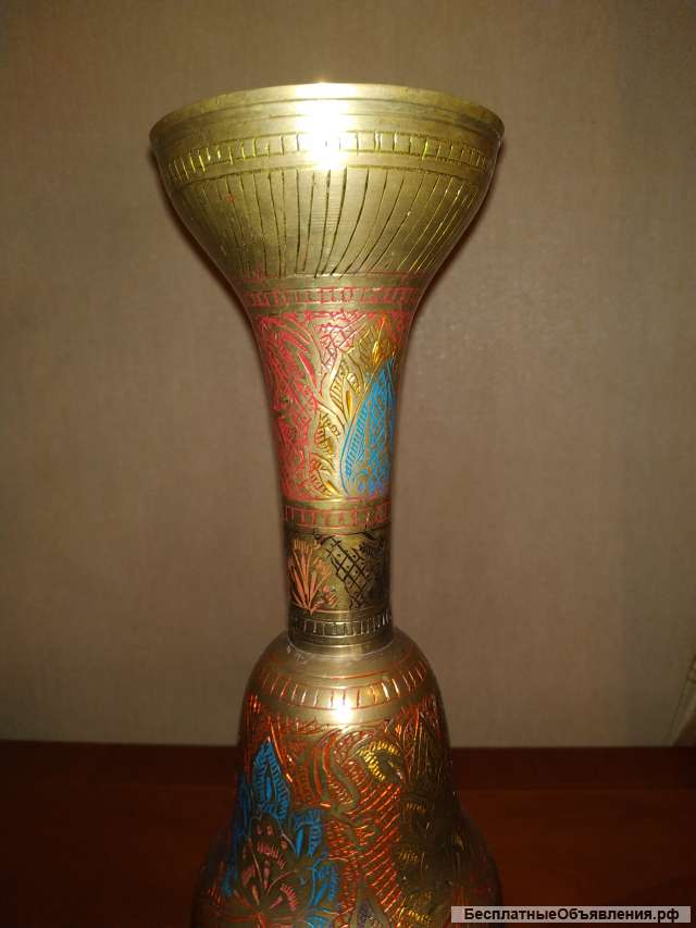 Ваза Латунь (СССР) с индийской росписью