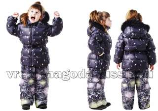Детский зимний комплект(куртка+полукомбинезон) для девочки "Flowers"