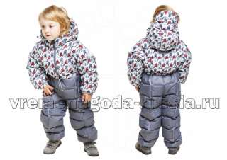 Детский зимний комбинезон на искусственном лебяжьем пуху "ХОККЕЙ"