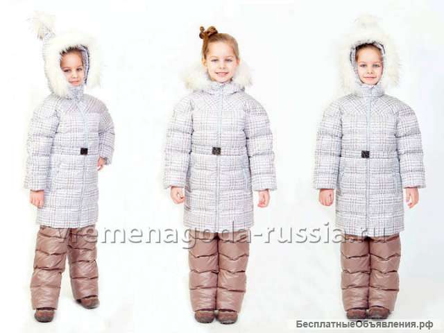 Детский зимний комплект: пальто и полукомбинезон для девочки "ЛЕСНОЙ ОРЕХ"