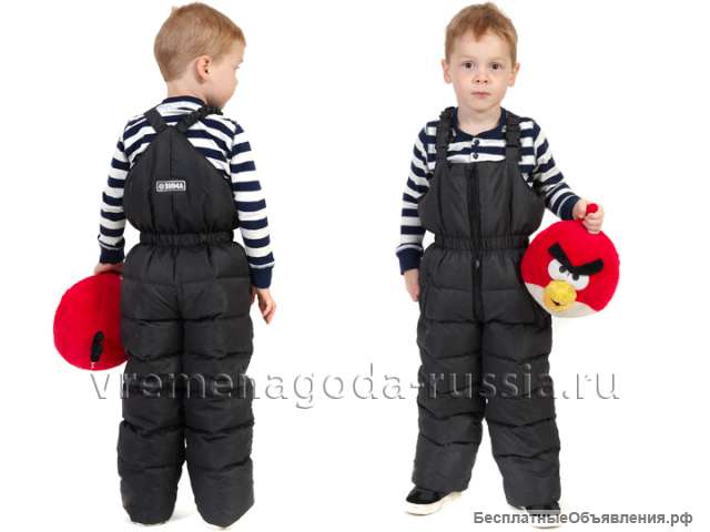 Детский полукомбинезон на пуху «ТАСЛАН СТРОНГ» черный