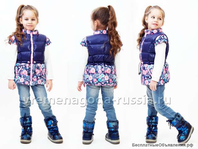 Детский жилет на пуху для девочки «КОКЕТКА»