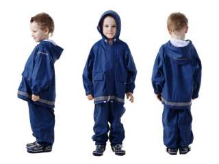 Непромокаемый детский костюм - дождевик без подкладки. Куртка + полукомбинезон. Синий