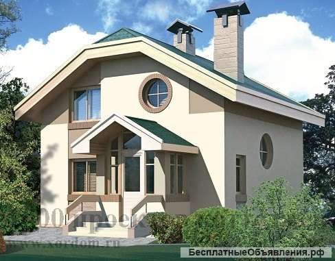 Проект дома из кирпича 8 х 10 м с мансардой в стиле модерн