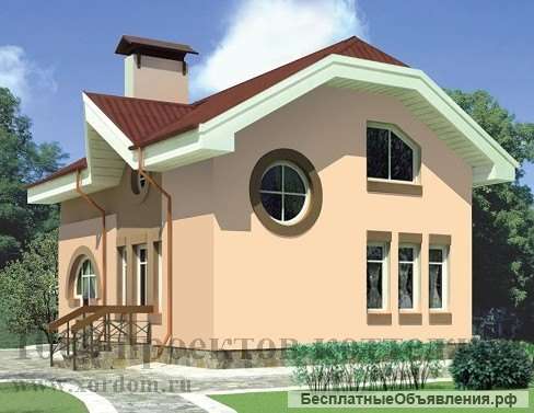 Проект дома из кирпича 7 х 9 м с мансардой в стиле модерн