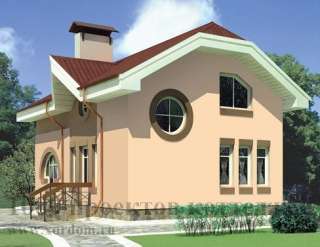 Проект дома из кирпича 7 х 9 м с мансардой в стиле модерн