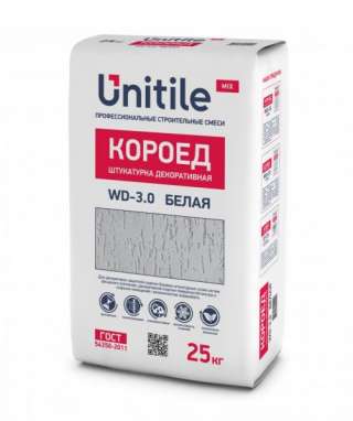 Штукатурка декоративная Короед Белая Unitile MIX