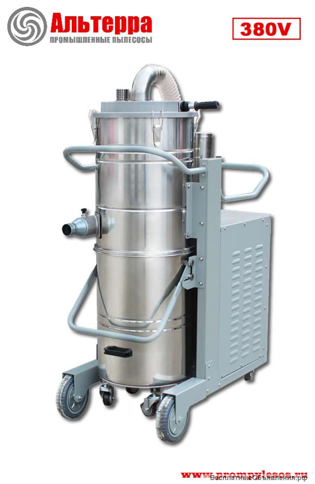Трехфазный пылесос (нержавеющая сталь, бак - 120 литров)