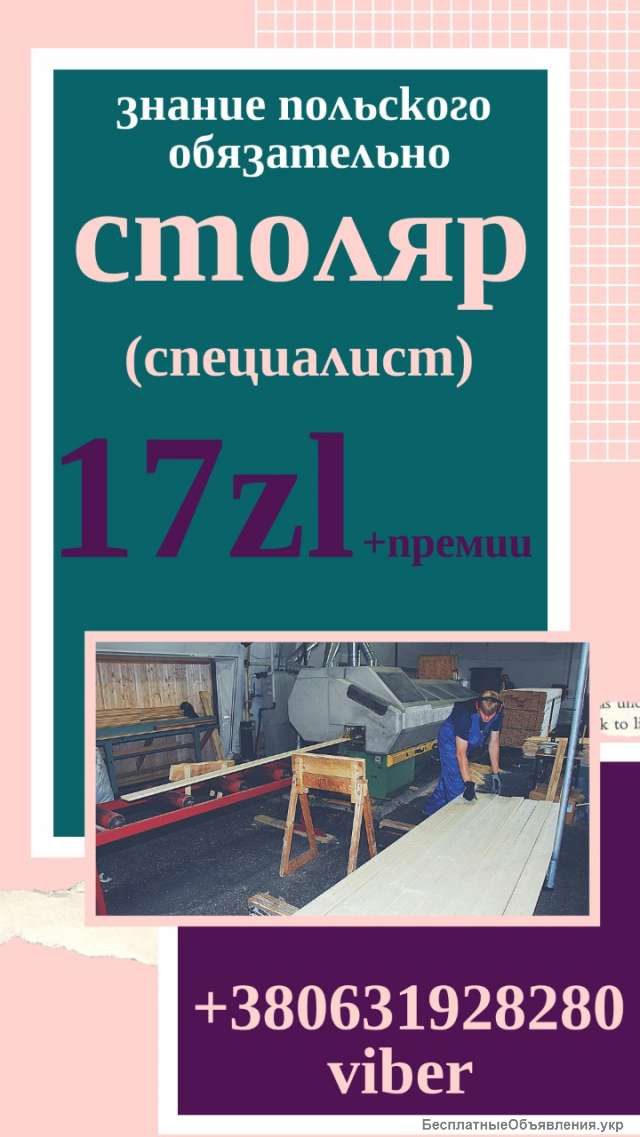 СТОЛЯР ( специалист)