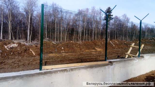 Монтаж забора 3д с бетонным основанием