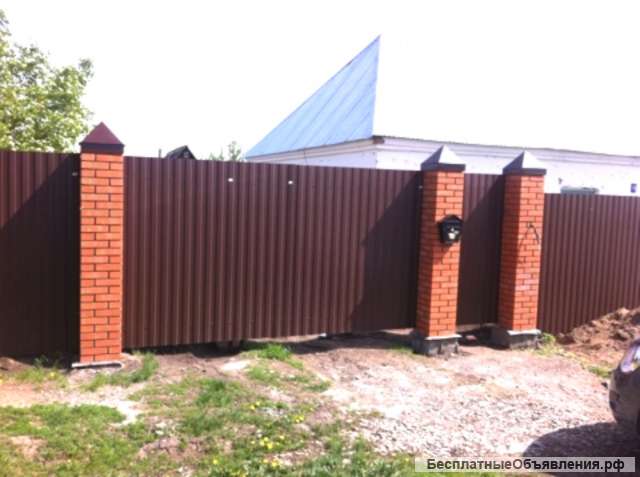 Строительство, установка заборов, ворот, сварка