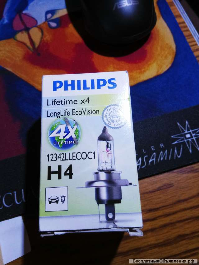 Лампа для автомобильных фар Philips H4