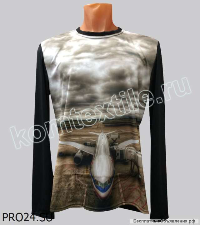 Лонгслив мужской 3D "Самолет" 46