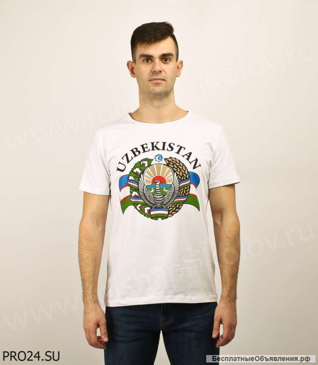 Футболка "Uzbekistan" белая