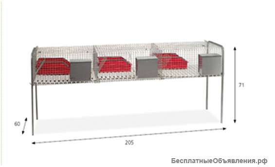 Клетка три секции с гнездом