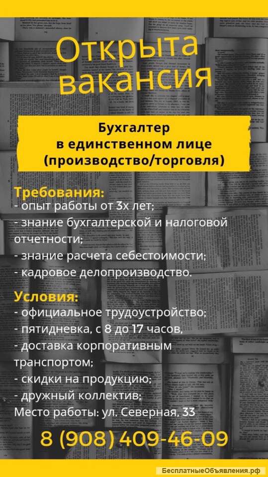 Бухгалтер в единственном лице