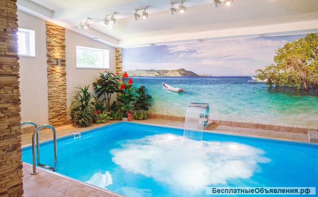 Трехэтажный коттедж с банным комплексом с тёплым бассейном и бильярдом