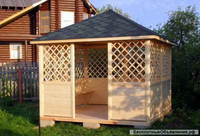 Дачная деревянная беседка 3 м х 3 м х 3 м