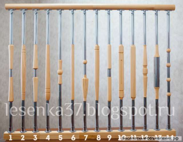 Комбинированные балясины металл + дерево. Всегда в наличии.