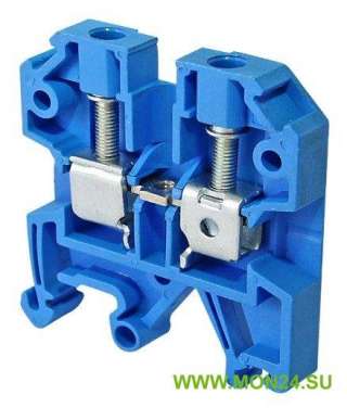 Зажим наборный ЗНИ-2,5 кв.мм синий (YZN10-002-K07) Зажим наборный на DIN-рейку