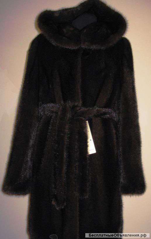 Шуба норка цельная новая длина 90см Греция р. 40-46